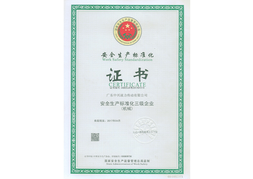 2014年中兴安全标准证书